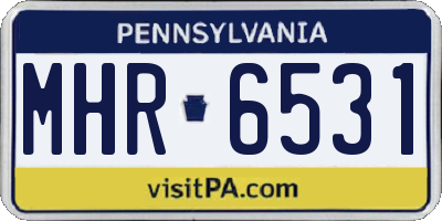 PA license plate MHR6531