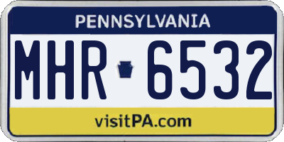 PA license plate MHR6532