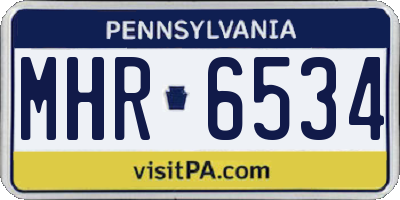 PA license plate MHR6534