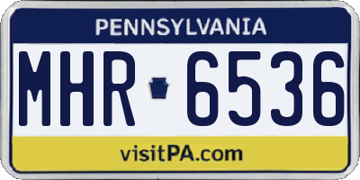 PA license plate MHR6536