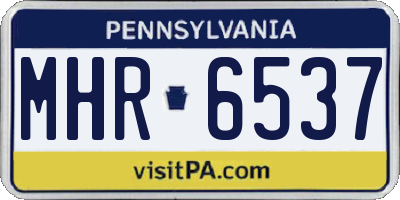PA license plate MHR6537