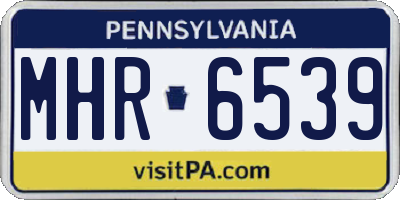 PA license plate MHR6539