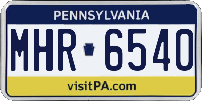 PA license plate MHR6540