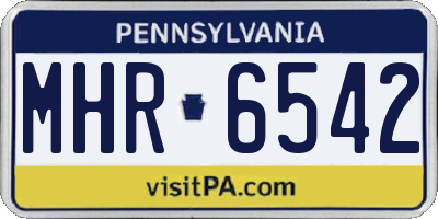 PA license plate MHR6542