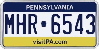 PA license plate MHR6543