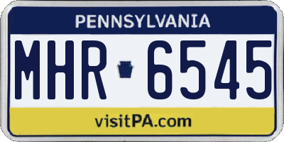 PA license plate MHR6545