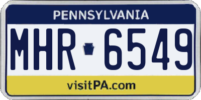 PA license plate MHR6549