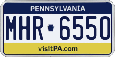 PA license plate MHR6550