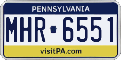 PA license plate MHR6551
