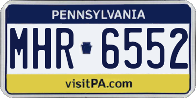 PA license plate MHR6552