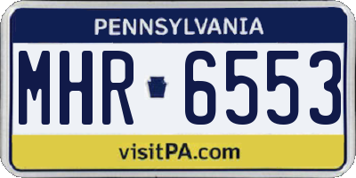 PA license plate MHR6553