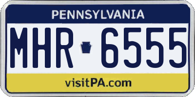 PA license plate MHR6555