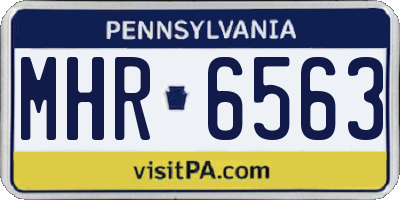 PA license plate MHR6563