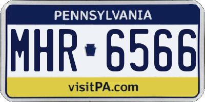 PA license plate MHR6566