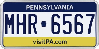 PA license plate MHR6567