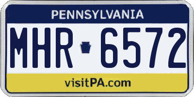 PA license plate MHR6572