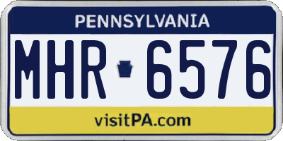 PA license plate MHR6576
