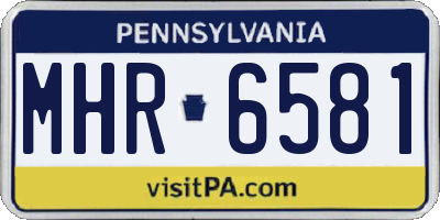 PA license plate MHR6581