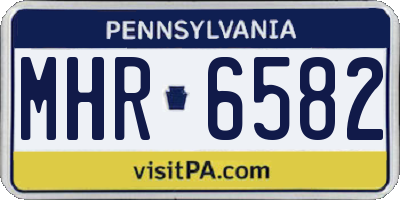 PA license plate MHR6582