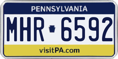 PA license plate MHR6592