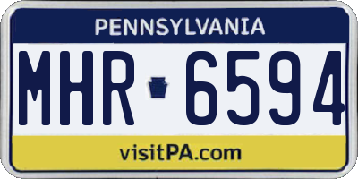 PA license plate MHR6594