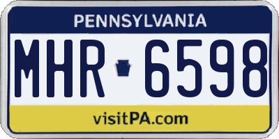 PA license plate MHR6598