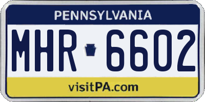 PA license plate MHR6602