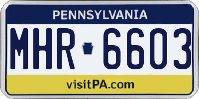 PA license plate MHR6603