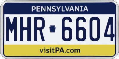 PA license plate MHR6604