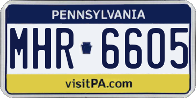PA license plate MHR6605