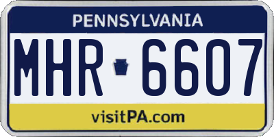 PA license plate MHR6607