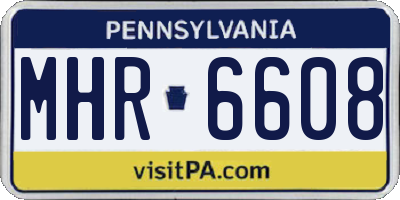 PA license plate MHR6608