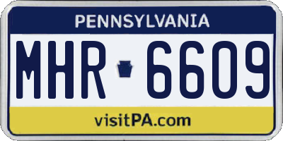PA license plate MHR6609