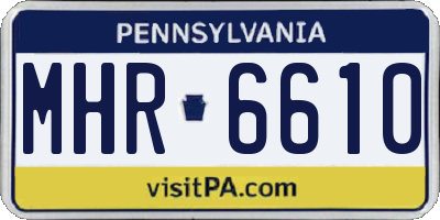 PA license plate MHR6610