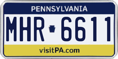 PA license plate MHR6611