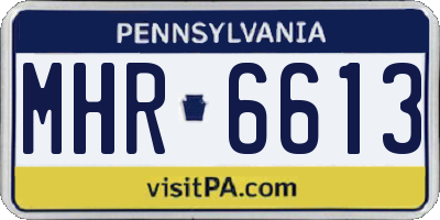PA license plate MHR6613