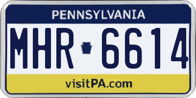 PA license plate MHR6614