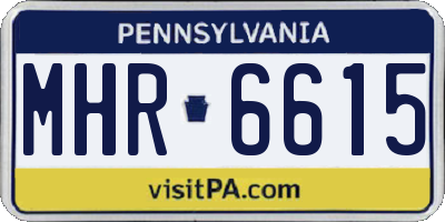 PA license plate MHR6615