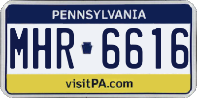 PA license plate MHR6616