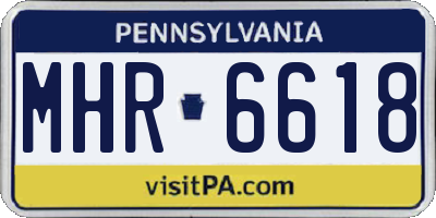PA license plate MHR6618