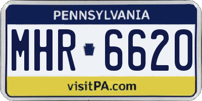 PA license plate MHR6620