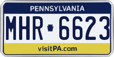PA license plate MHR6623