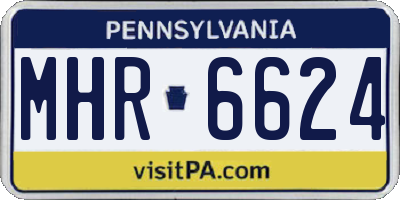PA license plate MHR6624