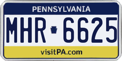 PA license plate MHR6625