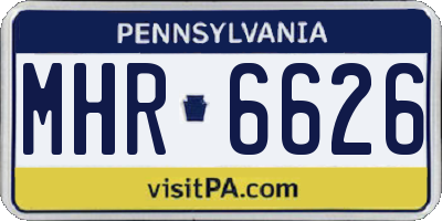 PA license plate MHR6626