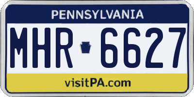 PA license plate MHR6627