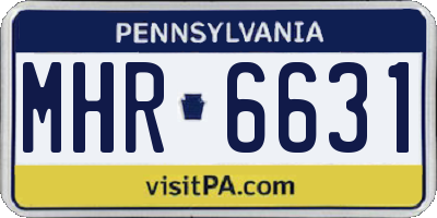 PA license plate MHR6631