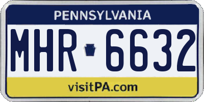 PA license plate MHR6632