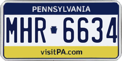 PA license plate MHR6634