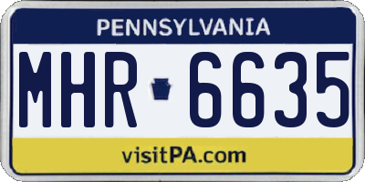 PA license plate MHR6635